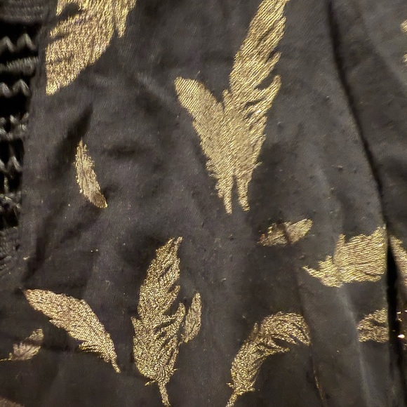 Johnny Was Gold Feather Bell Sleeve Blouse Sz XS - Picture 3 of 7